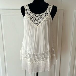 Italian Silk Peasant Blouse white